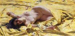 Nøgen på gule lagner. af Antonio Rizzi