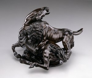 Løve angribende hest. ca. 1580/90 af Antonio Susini
