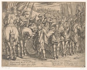 Alexander den Store finder liget af Darius Alexander den Stores gerninger (serietitel) Alexandri magni praecipvae res gestae (serietitel)
