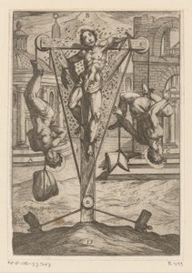 Insekteksponering og ophæng Tortur udsat af kristne martyrer (serietitel) Varia tormentorum et supplicioru crudelium (...) (serietitel) af Antonio Tempesta