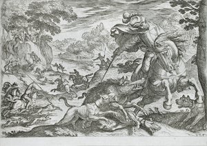 Vildsvinjagt af Antonio Tempesta