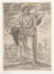 Sankt Philip S. Philippe (titel på objekt) Kristus, Maria og apostlene (serietitel) af Antonio Tempesta
