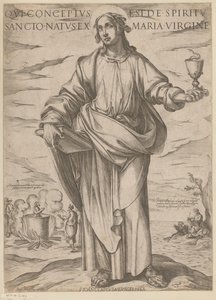 Af Sankt Johannes Som blev undfanget af Helligånden, født af jomfru Maria (titel på objektet) Kristus, Maria og apostlen (serietitel) af Antonio Tempesta