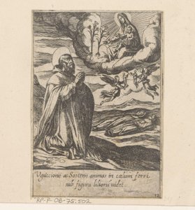 De heilige Philippus bidt for de zielen af ​​twee broeders Het Leven van Philippus Benitius (serietitel) B. Philippi Benicius Florens liv. ord. Tjener for B. Mary the Virgin (serietitel) af Antonio Tempesta