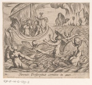 Af sirenen Proserpinas sirener Tæl fuglene (titel på objekt) Metamorfoseon eller transformationer (serietitel) Metamorfosen van Ovidius (serietitel) af Antonio Tempesta