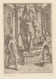 Tortur med skarpe spidser Tortur udsat af kristne martyrer (serietitel) Varia tormentorum et supplicioru crudelium (...) (serietitel) af Antonio Tempesta