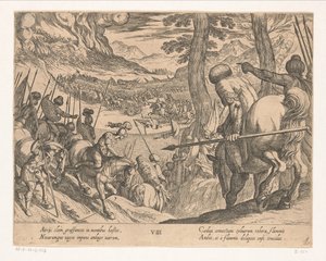 Alexander den Stores hær omringer fjendens styrker med ild Alexander den Stores gerninger (serietitel) Alexandri magni praecipvae res gestae (serietitel) af Antonio Tempesta