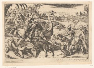 Strudsejagt Jagtscener (del 5) (serietitel) af Antonio Tempesta