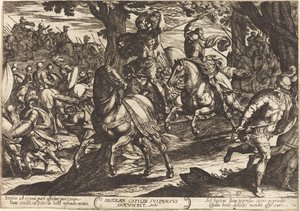 Jakob dræber Absalom, kong Davids søn af Antonio Tempesta