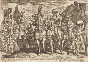 Lot og hans familie blev hjemkaldt af Abraham af Antonio Tempesta