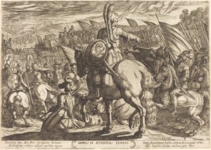 Moses får den hebraiske hær til at marchere mod etiopierne af Antonio Tempesta