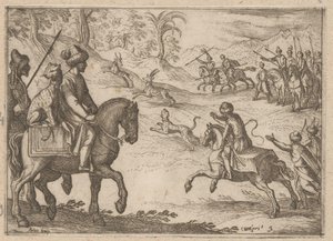 Orientalske jægere jager hjorte Jagtscener (del 2) (serietitel) Primo libro di caccie varie (serietitel) af Antonio Tempesta
