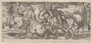 Seks kavalerister i kamp, fra Battle Scenes I, ca. 1590-1630. af Antonio Tempesta