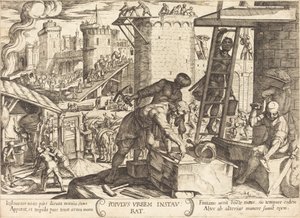 Israelitterne genopbygger Jerusalems mure af Antonio Tempesta