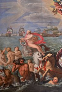 Detalje fra Dronningens Tegnestue af Antonio Verrio