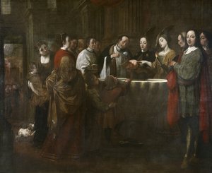 Franciskus dåb, ca. 1729-33 (olie på lærred) af Antonio Viladomat