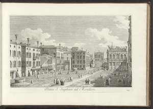 Udsigt over Campo Santo Stefano te Venetië Stefanspladsen mod syd (titel på objektet) Gezichten op bugemenen en pleinen in Venetië (serietitel) Den mest berømte udsigt over byen Venedig, fra Antonius-kanalens 38. paneler, trykt i messing af Antonio Viss af Antonio Visentini