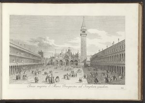 Se på San Marcoplein og San Marco i Venedig Markusprospekt til det samme tempel (titel på objektet) Gezichten op bugemenen en pleinen in Venetië (serietitel) Mere berømt udsigt over byen Venedig, fra Antonius-kanalens plader X