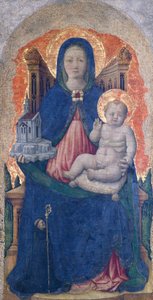 Madonna med barn, detalje af Praglia-altertavlen, af Antonio Vivarini (1418-før 1484), 67x33 cm af Antonio Vivarini