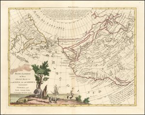 1776-kort - Nye opdagelser af russerne nord for Sydhavet i både Asien og Amerika af Antonio Zatta