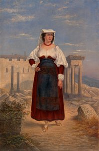 Italiensk kvinde, ca. 1890-1899. af Antonio Zeno Shindler