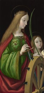 ""Sankt Katarina af Alexandria"" (død omkring 307) Maleri af Antonio Solario (aktiv omkring 1502-1518), olie på træ, 84 x 40 cm af Antonio da Solario