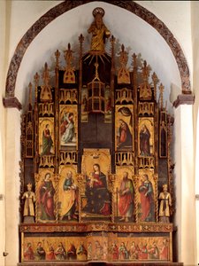 Polyptych of the Poem of Redemption and Coronation of the Virgin Mary Wood Painting by Antonello de Saliba Dani af Antonio de Saliba