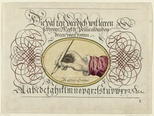 Skriveeksempel med skrivehånd af Antonius Smyters