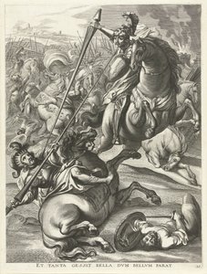 Achilles besejrer Telephos; Ferdinands indtog i Gent i 1635 Et tanta gessit bella dvm bellvm parat (titel på objekt) af Antony van der Does