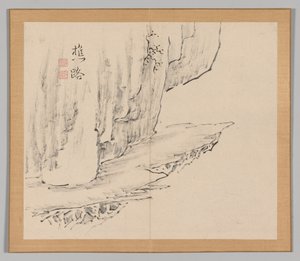 Dobbelt album af landskabsstudier efter Ikeno Taiga, bind 1 blad 31, 1700-tallet. af Aoki Shukuya