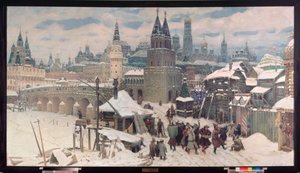Moskva i det 17. århundrede, Allehelgensbroen - Maleri af Appolinari Mikhaylovich Vasnetsov (1856-1933), olie på lærred af Apollinari Mikhailovich Vasnetsov