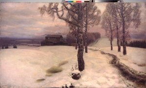 A Breath of Spring - Maleri af Appolinari Mikhaylovich Vasnetsov (1856-1933), olie på lærred af Apollinari Mikhailovich Vasnetsov