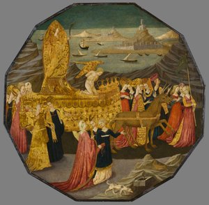 Kyskhedens triumf, omkring 1450-1460 (tempera og bladguld på panel)