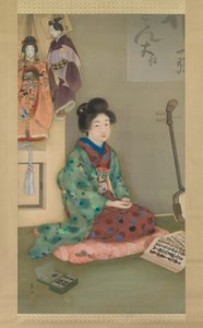 Kvindelig sang for Joruri Dukketeater, ca. 1920. af Arai Kou