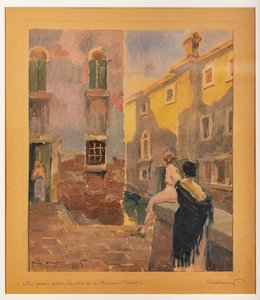 Rocco i Venedig (akvarel på papir)