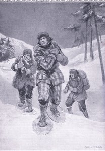 Gennem sporløst spild til Labrador (Donald Smith), illustration fra Cassells Romance of Famous Lives, ca. 1940