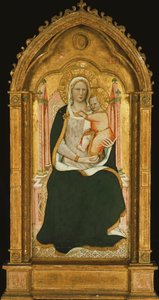 Madonnaen og barnet troner, af Aretino Luca Spinello or Spinelli