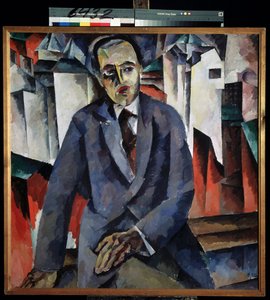 Portræt af regisseur Alexander Tairov (1885-1950) (Portræt af regisseur A. Tairov). Maleri af Aristarkh Vasilyevich Lentulov (Lentulov) (1882-1943), olie på lærred. Russisk kunst, det 20. århundredes avantgarde. Det russiske statsmuseum, Sankt Petersborg. af Aristarkh Vasilievic Lentulov