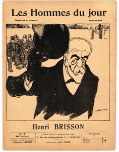 Omslag til "Les Hommes du jour", satirisk B & W af Aristide Delannoy