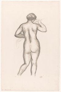 Kvinde nøgen set bagfra Femme nue de dos (original titel) af Aristide Maillol (signed by artist)