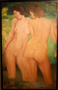 Søstre bader, ca. 1940 (olie på lærred) af Aristide Maillol