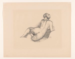 Nøgen kvinde, set bagfra Dina, sur son coude droit (original titel) af Aristide Maillol