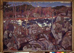 Forår i Finland. Maleri af Arkadi (Arkady) Alexandrovich Rylov (1870-1939), olie på lærred