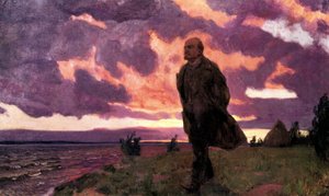 "Lenin og Razliv", maleri af Arkady Alexandrovich Rylov