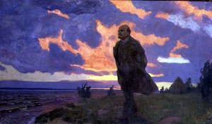 Vladimir Iljitsj Lenin (1870-1924) ved kysten af Arkadij Aleksandrovic Rylov