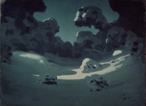 Måneskinspletter i skoven. Vinter, 1898-1908 af Arkhip Ivanovich Kuindzhi