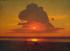 Russisk: "Rød solnedgang" Rød solnedgang på Dnepr af Arkhip Kuindzhi
