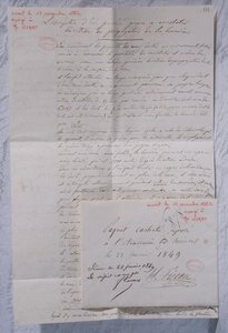 Brev, der beskriver Fizeaus eksperimenter for at bestemme lysets hastighed af Armand Hippolyte Louis Fizeau
