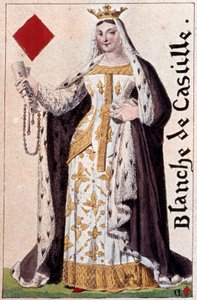 Repræsentation af den hvide dronning af Castilla (1188-1252). Detalje af et spillekort lavet af Gustave Houbigant (1789-1862) 1800-tallets Paris B.N.