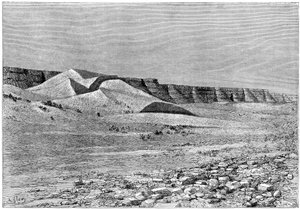 Cliffs of the Igharghar, taget fra den nordlige del af Temassinin, c1890 af Armand Kohl
